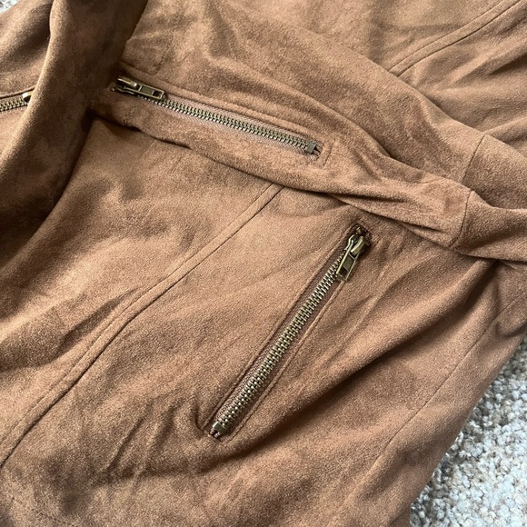 Cupcake and cashmere Brown Faux Suede Draped Jacket XS bin2 - Picture 11 of 11